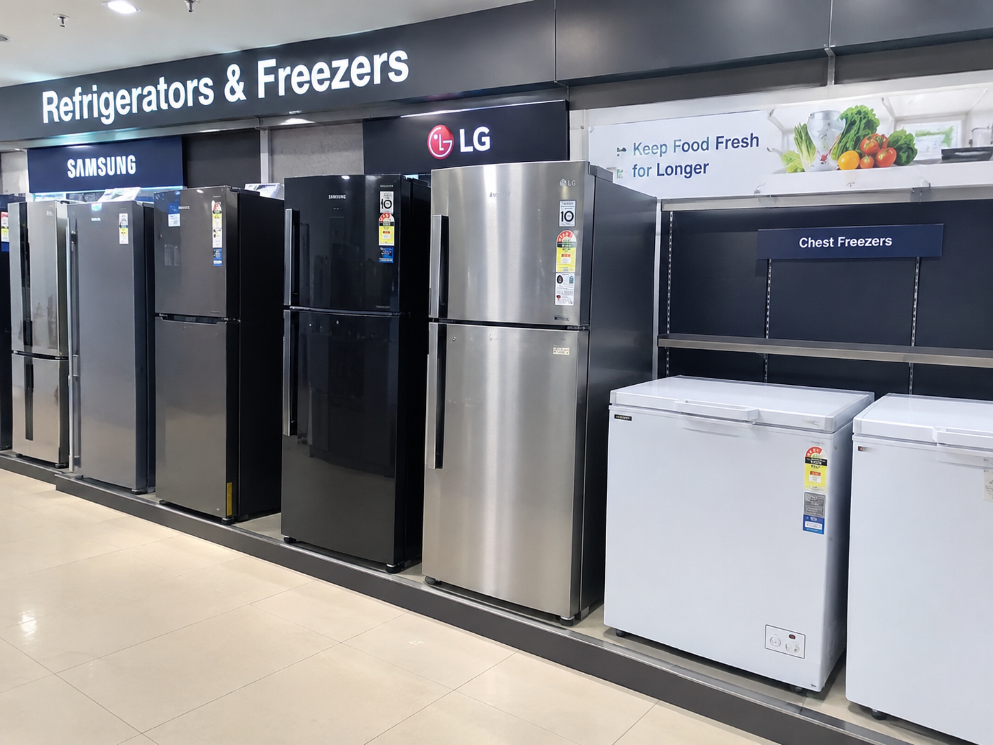 Premium refrigerator and freezer collection