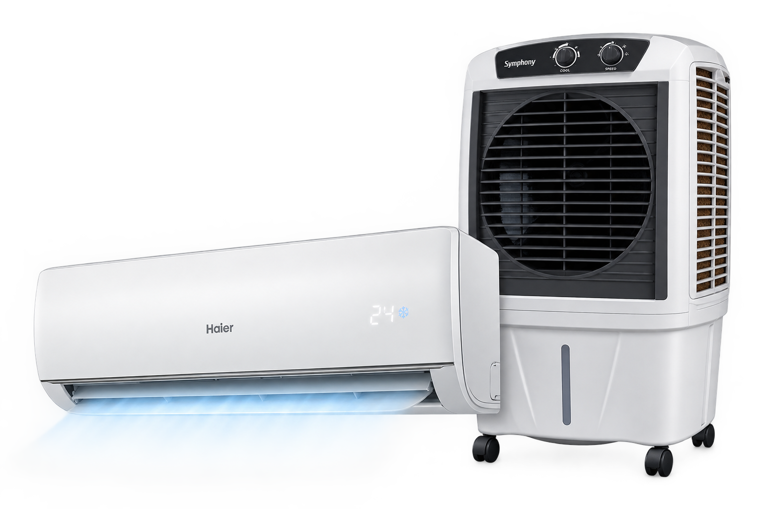 Premium split air conditioner in a bright interior