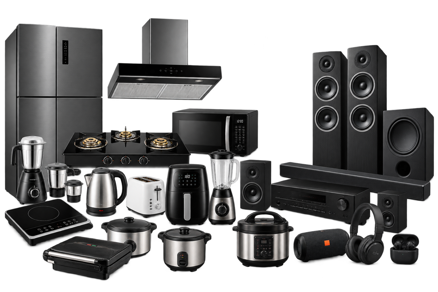 Stylish collection of modern home appliances